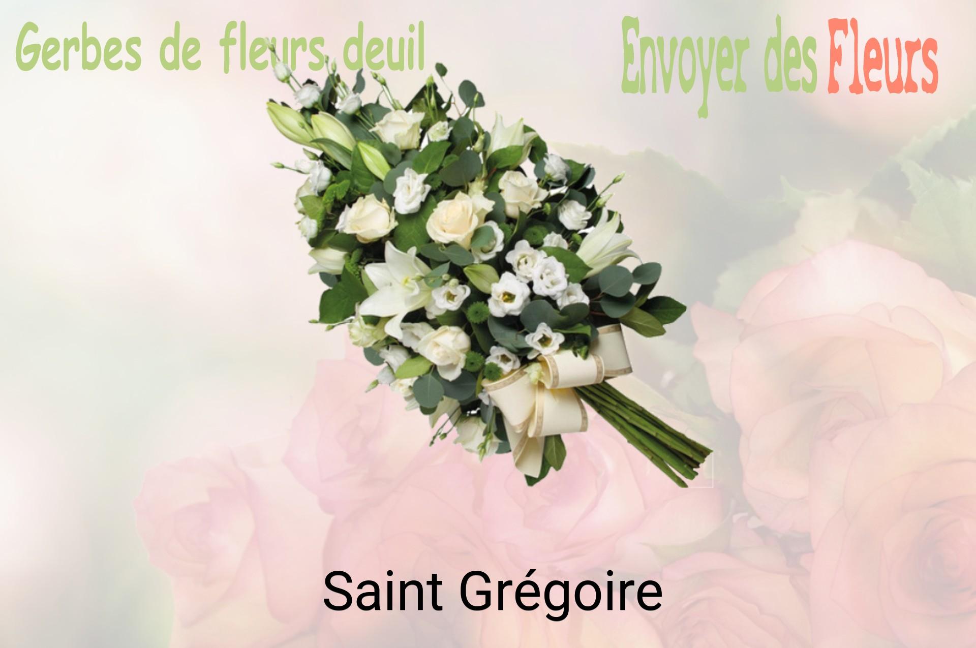 Gerbe de fleurs de deuil livrée à Saint-Grégoire